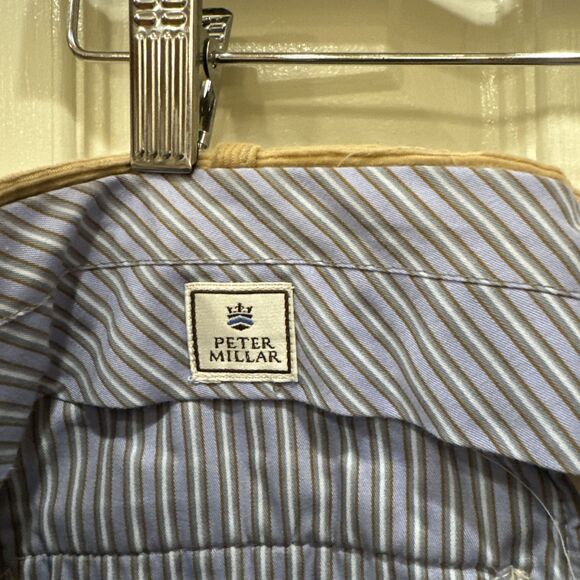 Peter Millar Pants Men 38x32 Beige Corduroy Zip Front Straight Golf - Picture 3 of 7